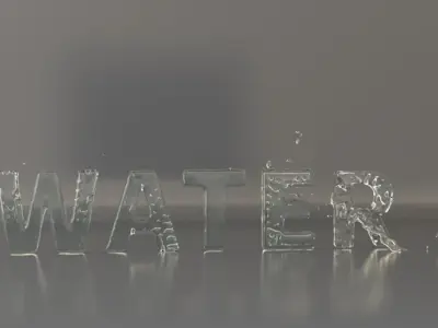 Aqua Logo Water Text 3D model