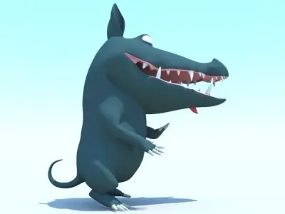 Cartoony Crocodile  3D model
