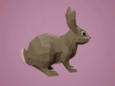 Stylized Rabbit Low-poly 3D model