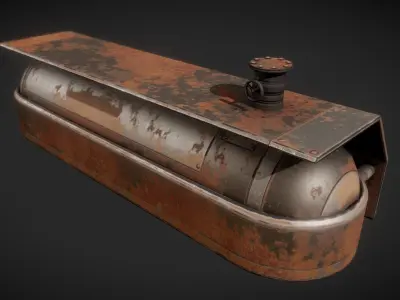 Fuel Tank Rusty Version Low-poly 3D model