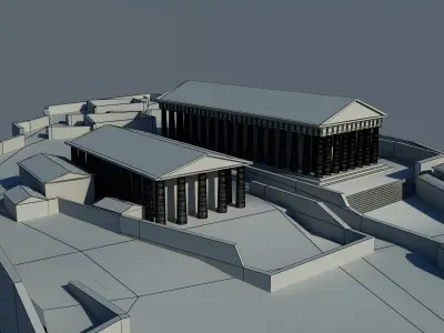 Parthenon ancient greek temple 3D model