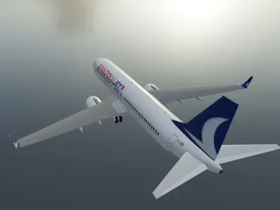 Anadolu jet Boeing 737-800 low poly 3D model Low-poly 3D model