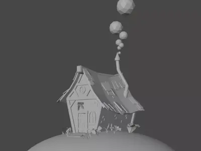 3D Lowpoly Medihouse Low-poly 3D model