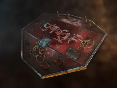 Stop Sign Shield Low-poly 3D model