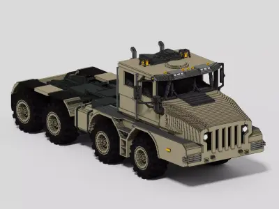 Voxel MZKT Volat Truck 741350 Low-poly 3D model