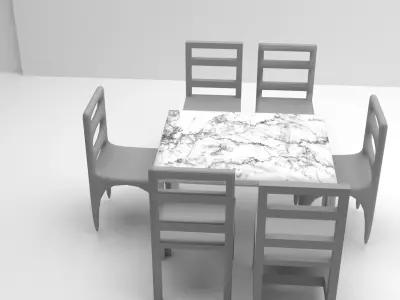 Modern Dining Table Set Free 3D model