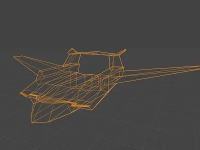 Plane of the future Low-poly 3d unique model Low-poly 3D model