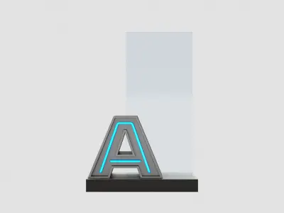 Neon Information Signage 3D model