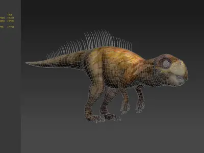 plant-eating Dinosaur Psittacosaurus an ancient Psittacosauridae 3D model