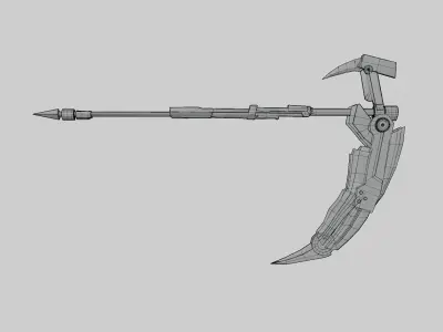 Sci-Fi Scythe Weapon PBR low-poly Free low-poly 3D model