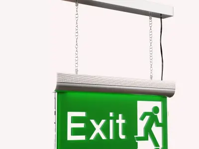 Exit Sign Low-poly 3D model
