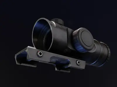 Pilad Brevis Prismatic Scope Low-poly 3D model