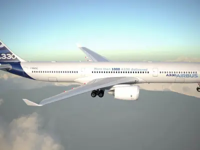 Airbus a330-300 with interior 3D model