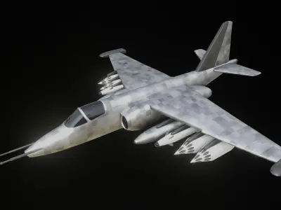 Modern military jet attack aircraft - SU-25 Frogfoot - Grach 3D print model