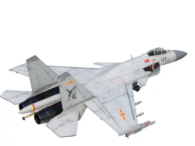 PBR PLAN Shenyang J-15 Flying Shark  Shipborne fighter jets Low-poly 3D model