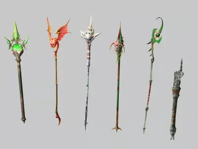 Medieval Polearms Weapon Pack 06 Low-poly 3D Model Low-poly 3D model purchase