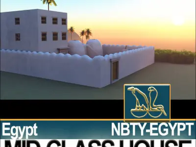 Ancient Egyptian Middle Class Complete House and Set Inter 3D model