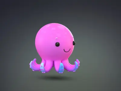 Cartoon Octopus 3D model get