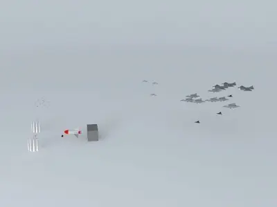 death flock of birds in snow Free 3D model