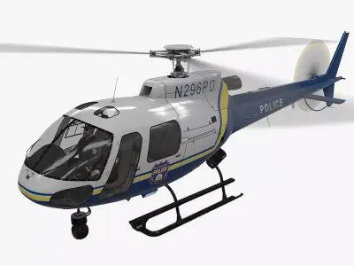 AS-350 Philadelphia Police Animated Low-poly 3D model