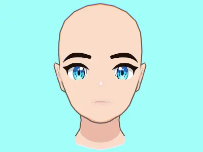 Free Pack - Anime Head Free low-poly 3D model