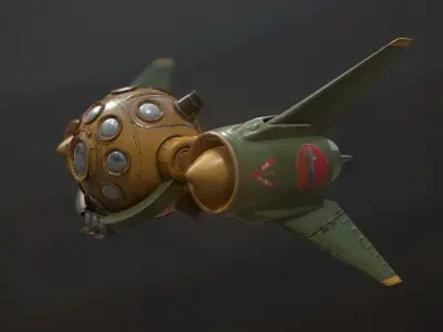 Scout space-ship RS-1 Low-poly 3D model