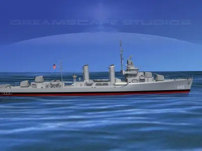 Gleaves Class Destroyer USS Stevenson 3D model