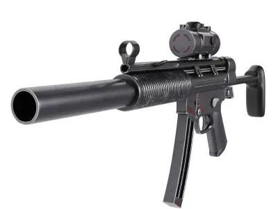 mp5 gun Low-poly 3D model