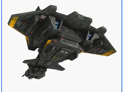Low Poly SciFi Fighter S4 Low-poly 3D model