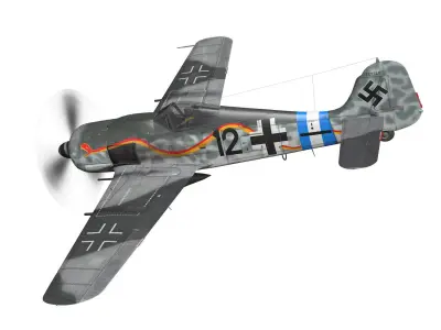 Focke Wulf - FW190 A-8 - Black 12 3D model