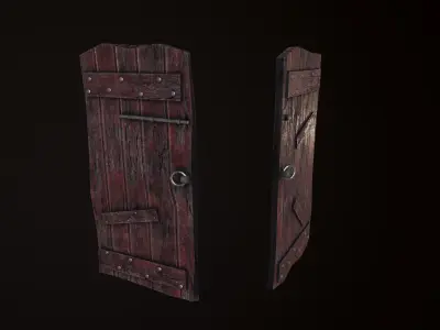 Old Wooden Door Low-poly 3D model