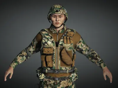 AAA Military Male Character 01 Low-poly 3D model