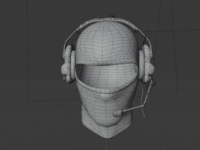 military balaclava and headset Free low-poly 3D model