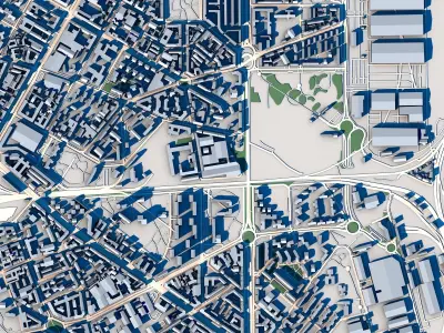 Part of Milan City Italy 3D model