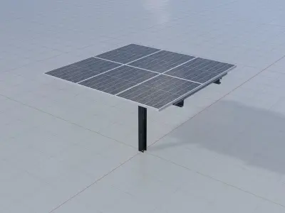 Agricultural photovoltaic 90 degrees 4m Low-poly 3D model