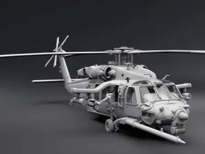 MH60 M Blackhawk Scale model 3D print model