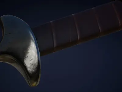 Viking sword Low-poly 3D model