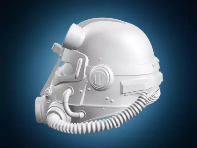 Science Fiction Armored Helmet Miniature 3D print model