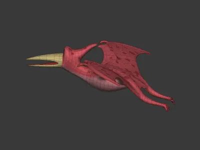 Cartoon Dinosaur -- Pteranodon Low-poly 3D model
