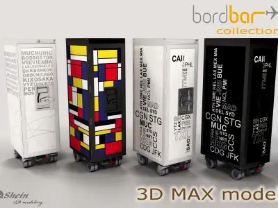 BORDBAR Trolleys Low-poly 3D model