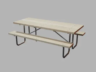 Picnic Table Low-poly 3D model order