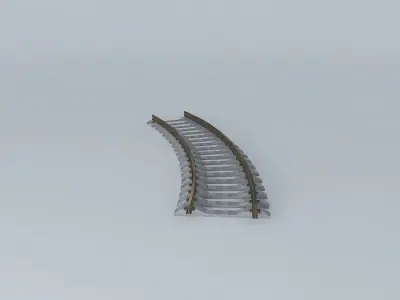 Eco Rail Track Short Curve Concrete Sleepers Free 3D model