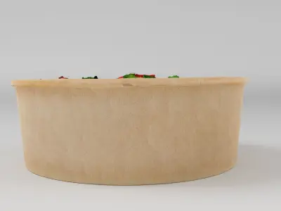 poke bowl with tuna rice tomatoes pepper broccoli 3D model