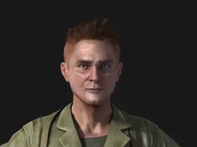 WWII soldier Low-poly 3D model