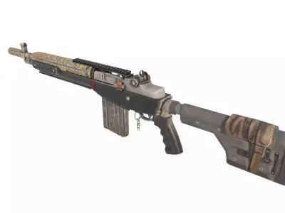 Sci Fi wasteland style long range rifle 3D model