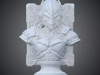 Sci-Fi Cyber Warrior Bust Ornate Statuette PM-396 3D print model