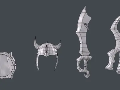 blade weapon Low-poly 3D model