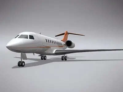 Bombardier 5000 global business jet 3D model
