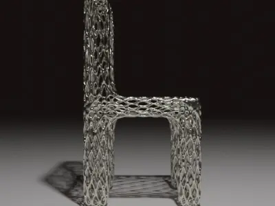 The chair is metal Free 3D model