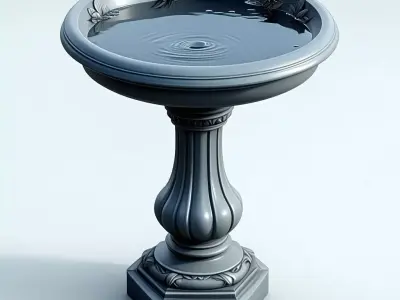 Elegant Bird Bath 3D Model Low-poly 3D model